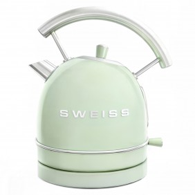 Bollitore vintage SWEISS KTL7 1,8L e base girevole a 360°C, 2200W, verde